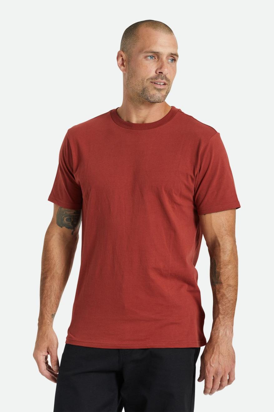 Tops Brixton Basic S/S Tailored Hombre Rojas | SBDX64015