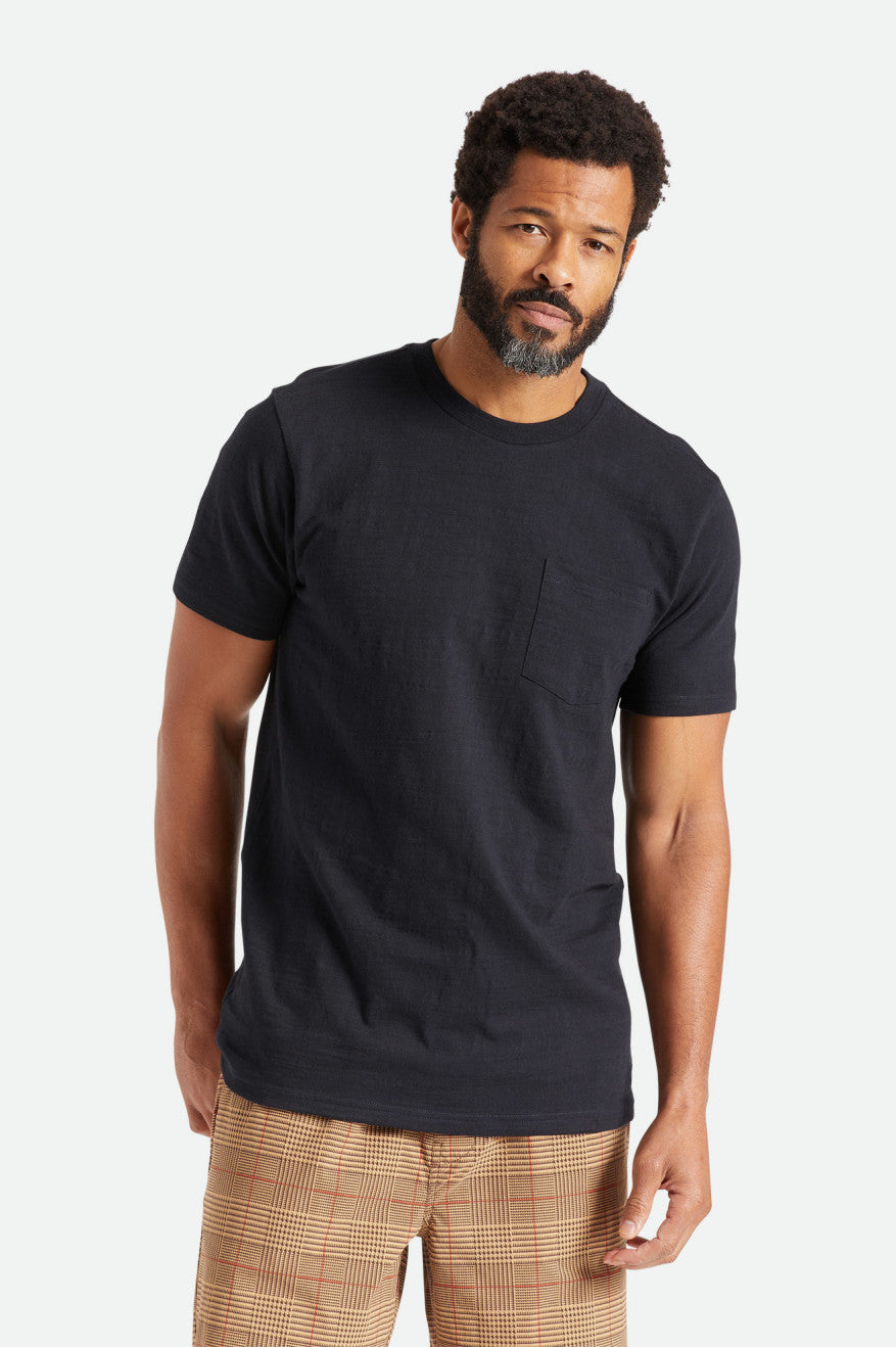 Tops Brixton Basic Slub S/S Pocket Hombre Negras | FZCQ34597